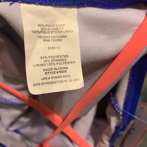 Blue with a iridescent star print bathing suit. - Picture 5 of 5